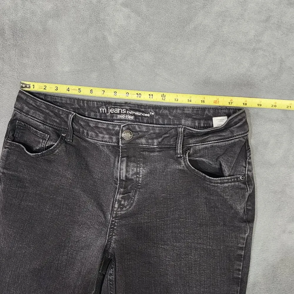 m‎ jeans by Maurices Mid Rise Curvy Straight Black Size 16W Short - Picture 9 of 11
